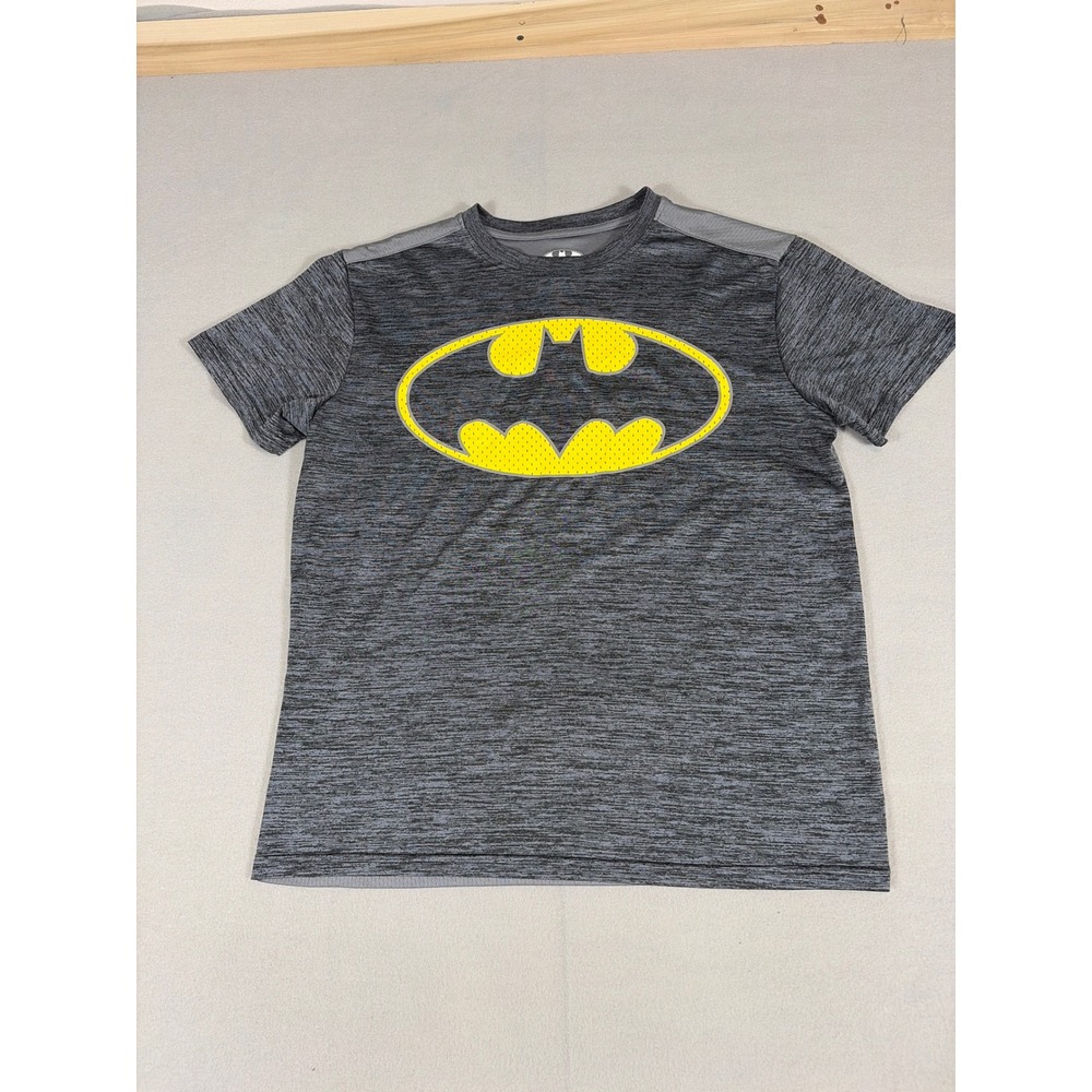 Batman Mens Large Gray Heather Performance Graphic T-Shirt DC Comics Activewear